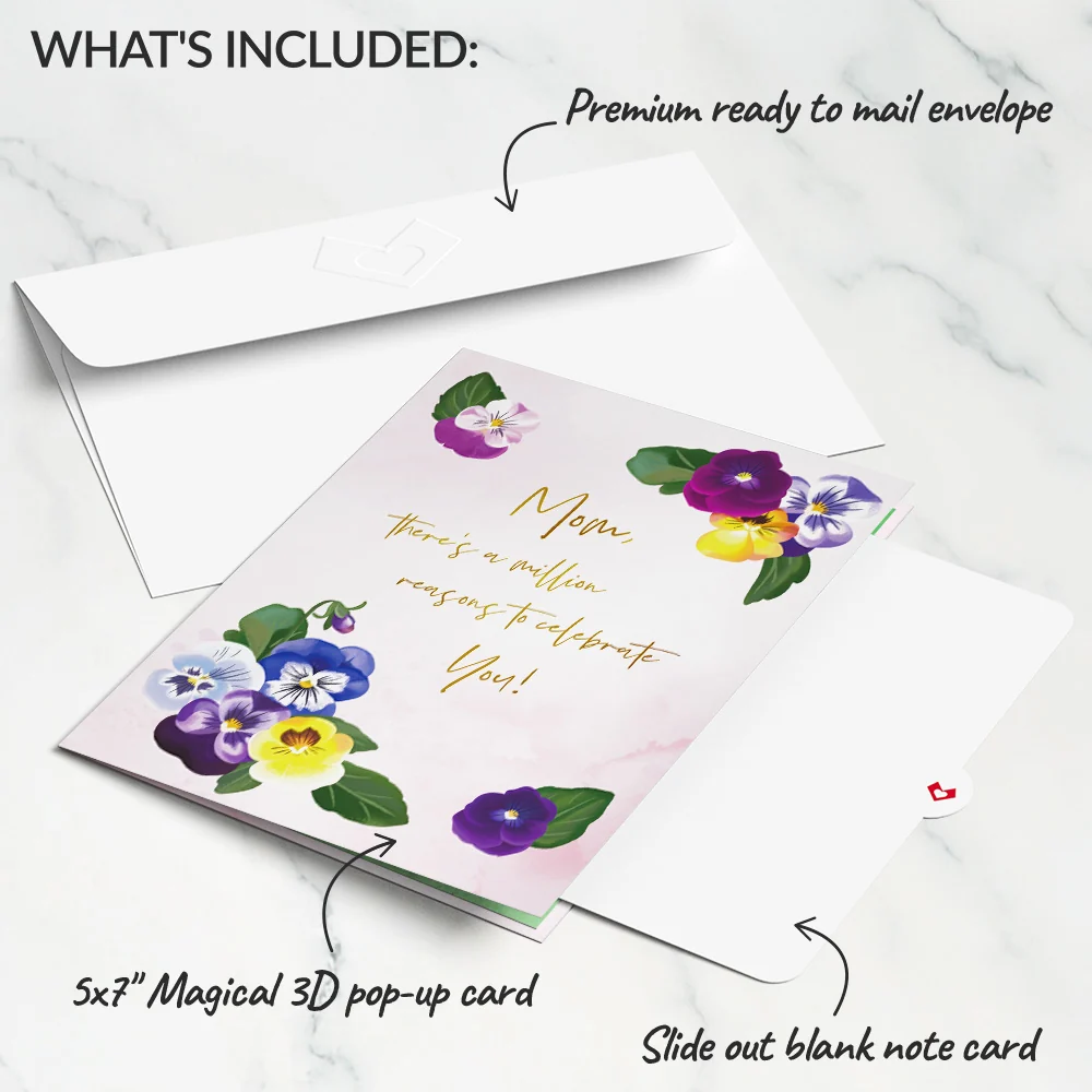 Lovepop Mother’s Day Pansies Pop-Up Card - Image 6