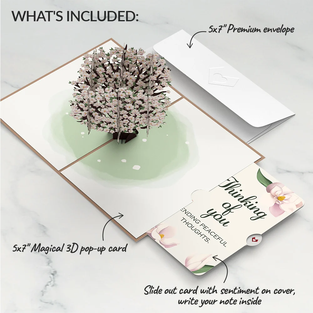 Lovepop Pink Magnolia Tree Thinking of You Pop-Up Card and Sentiment Set - Image 2