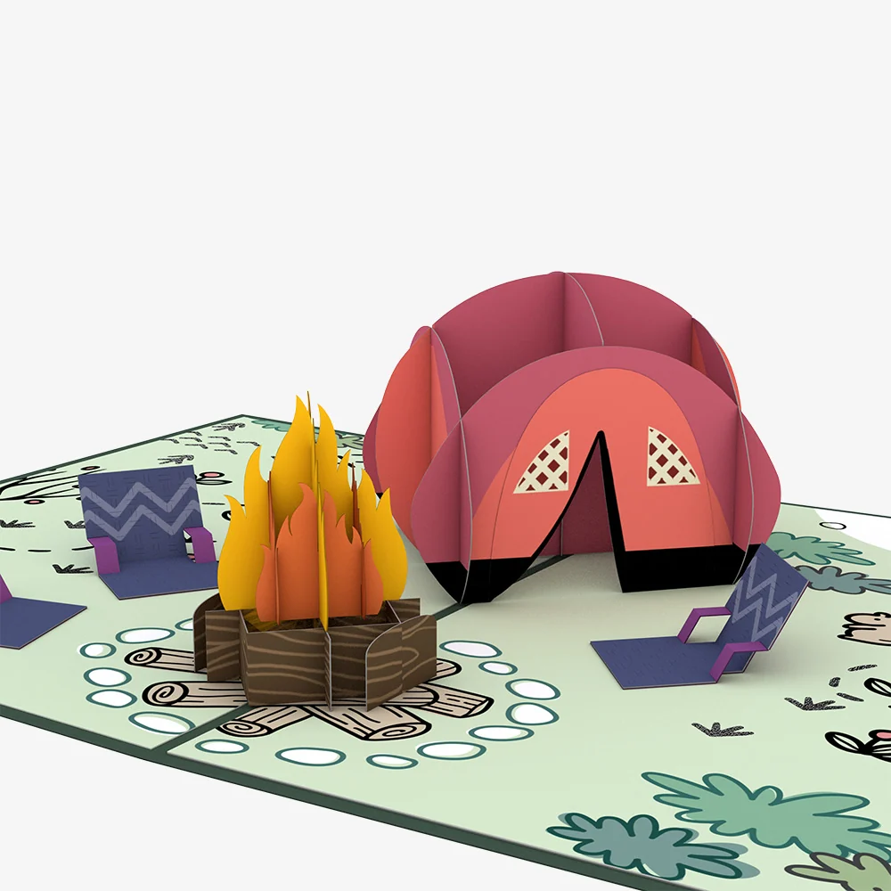Lovepop Happy Trails Camping Trip Birthday Pop-Up Card and Wide Skies Sentiment Set Chair - Image 3