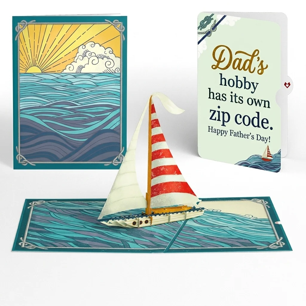 Lovepop Sailboat on the Horizon Father's Day Pop-Up Card and Hobby Zip Code Sentiment Set for Dad