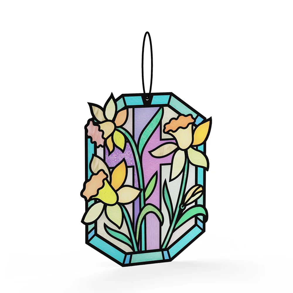 Lovepop Happy Easter Daffodil Easter Suncatcher Card and Sentiment Set for Sister Glass - Image 3