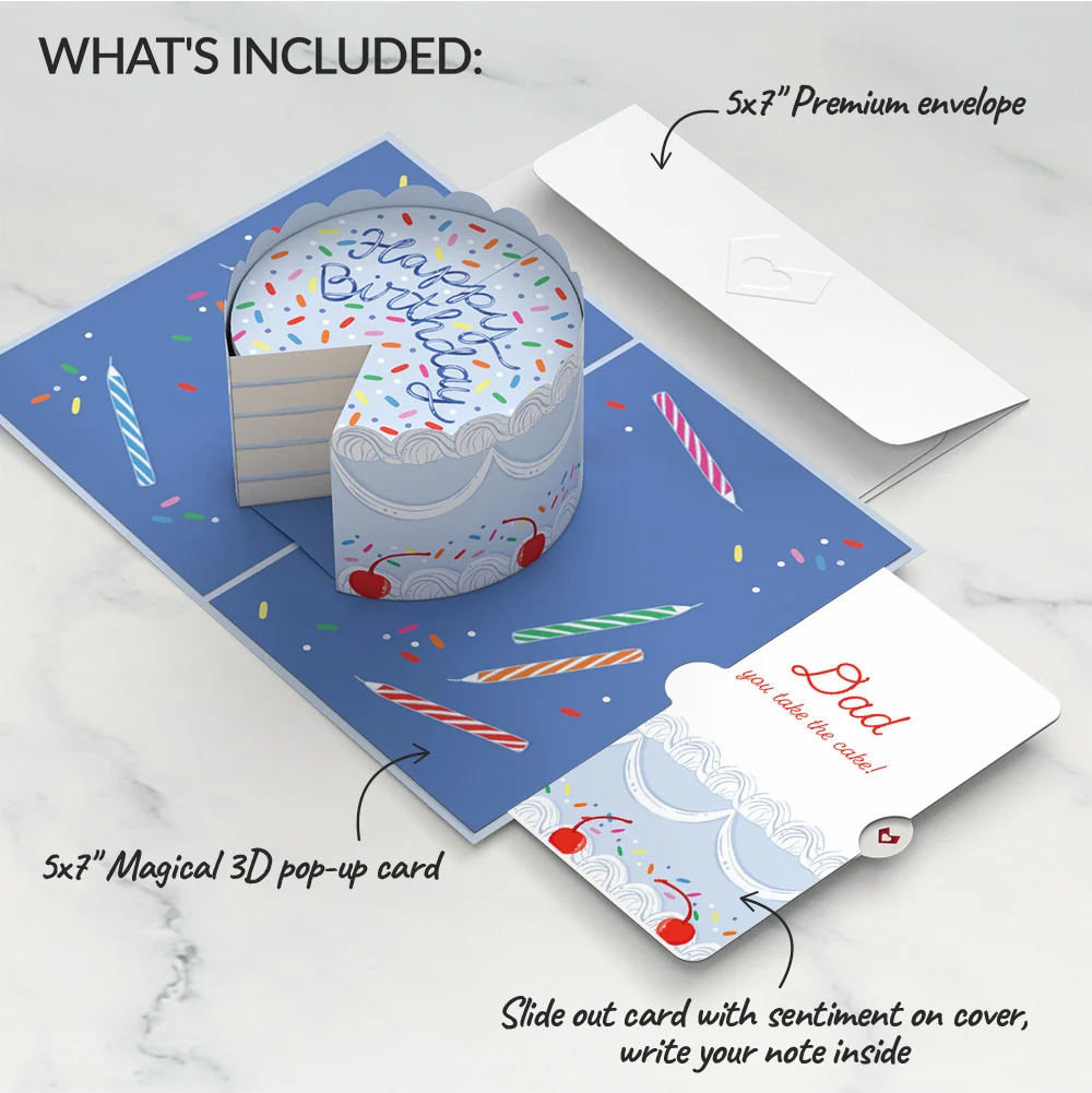 Lovepop Sprinkled with Love Birthday Cake Pop-Up Card and Sentiment Set for Dad - Image 2