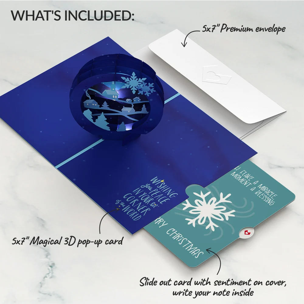 Lovepop Season of Light Winter Village Light-Up Pop-Up Card and Snowflake Christmas Sentiment Set - Image 2