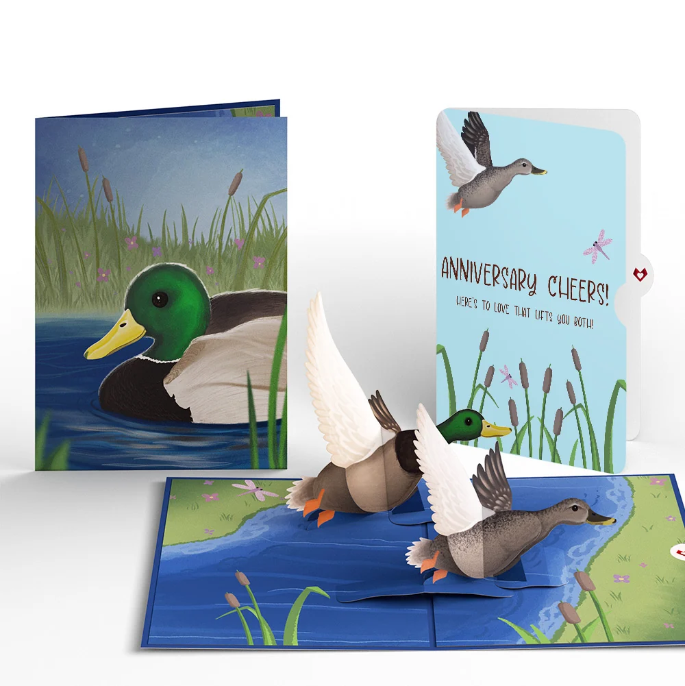 Lovepop Pondside Mallard Ducks Anniversary Pop-Up Card and Sentiment Set