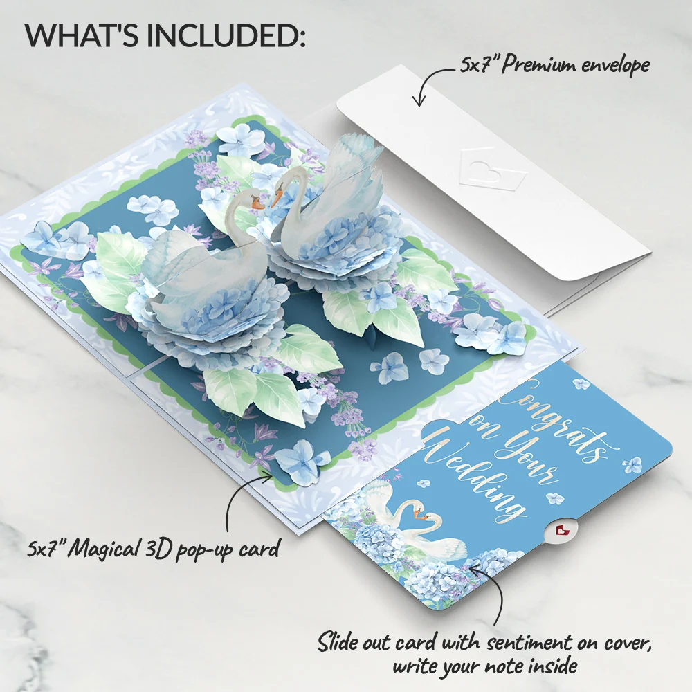 Lovepop Always and Forever Swans Weddings Pop-Up Card and Sentiment Set - Image 2