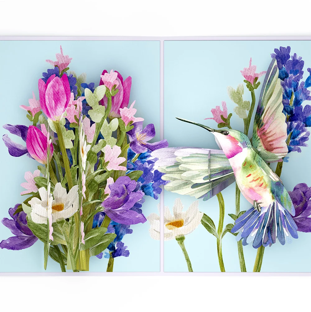 Lovepop Love in Bloom Hummingbird Birthday Pop-Up Card and Sentiment Set for Granddaughter - Image 3