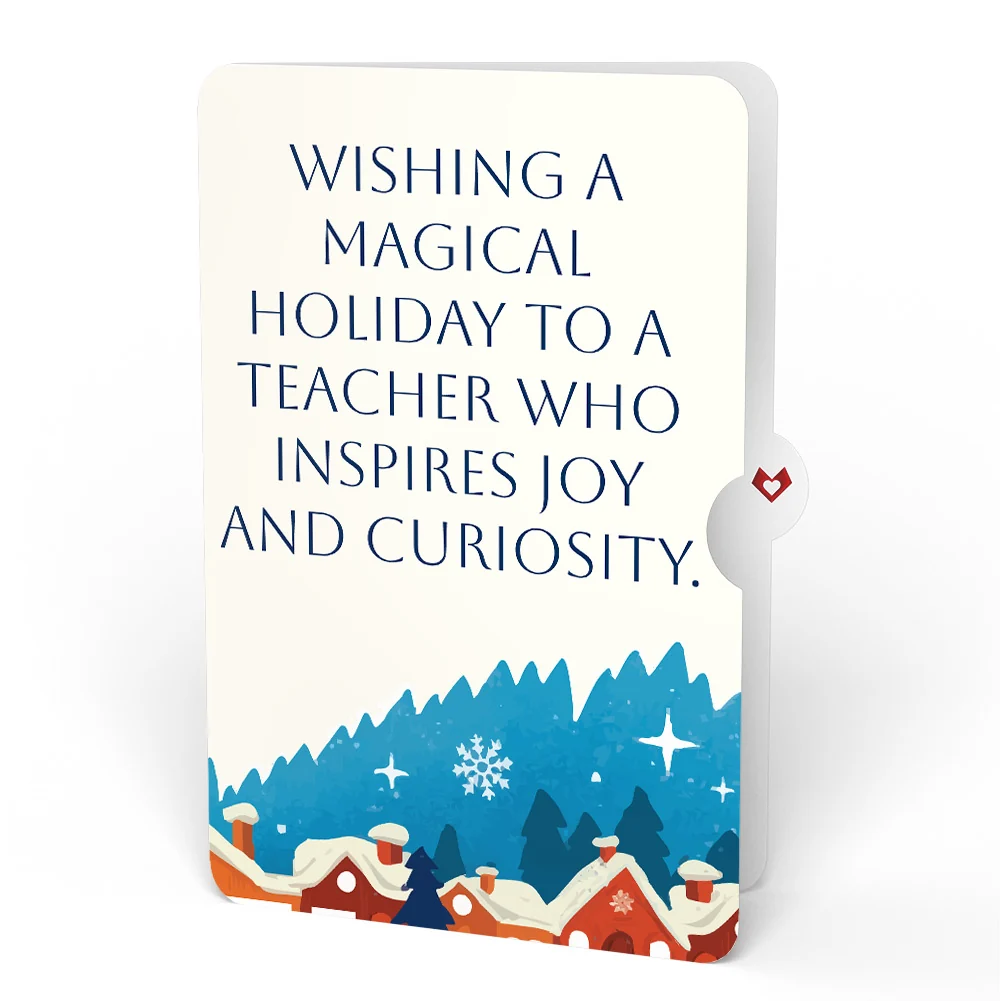 Lovepop Season of Light Winter Village Light-Up Pop-Up Card and Christmas Sentiment Set for Teacher Cream - Image 4