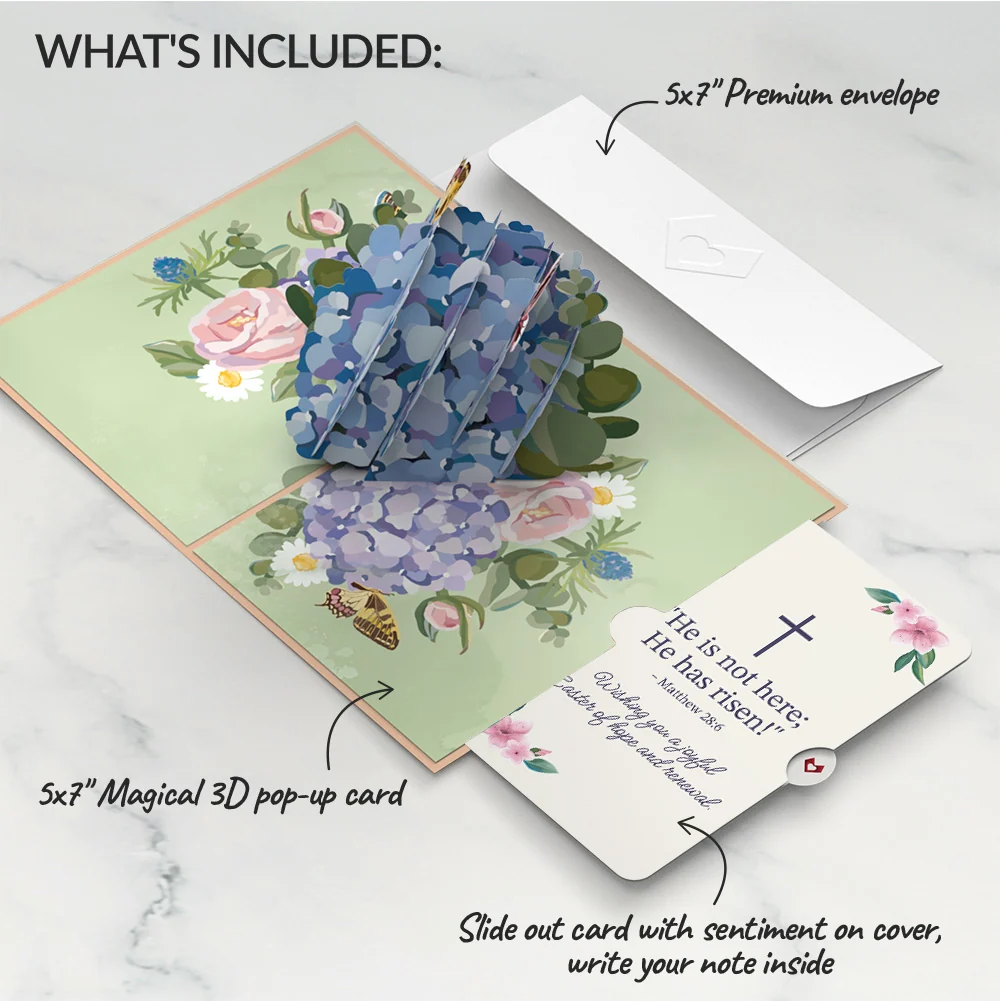 Lovepop Hydrangea Butterflies Easter Pop-Up Card and Sentiment Set - Image 2