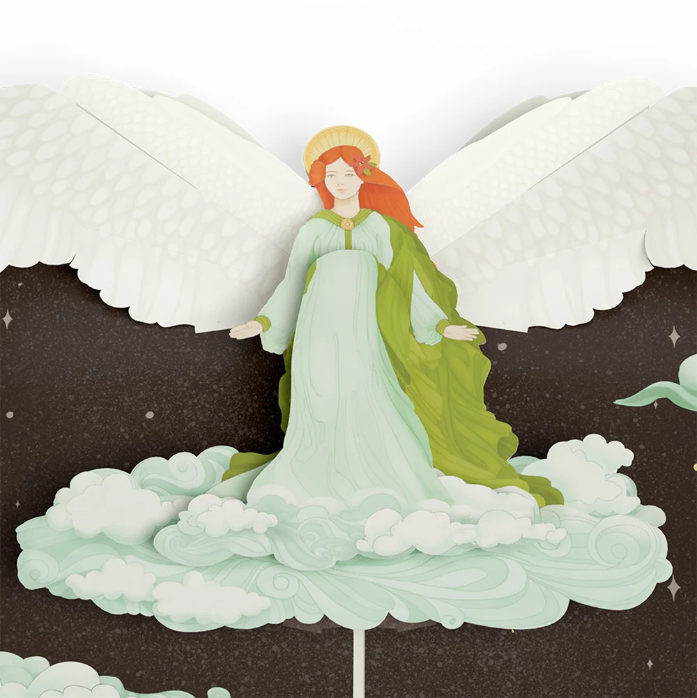 Lovepop Joy to the World Christmas Angel Pop-Up Card and Nativity Love Sentiment Set Cream - Image 3