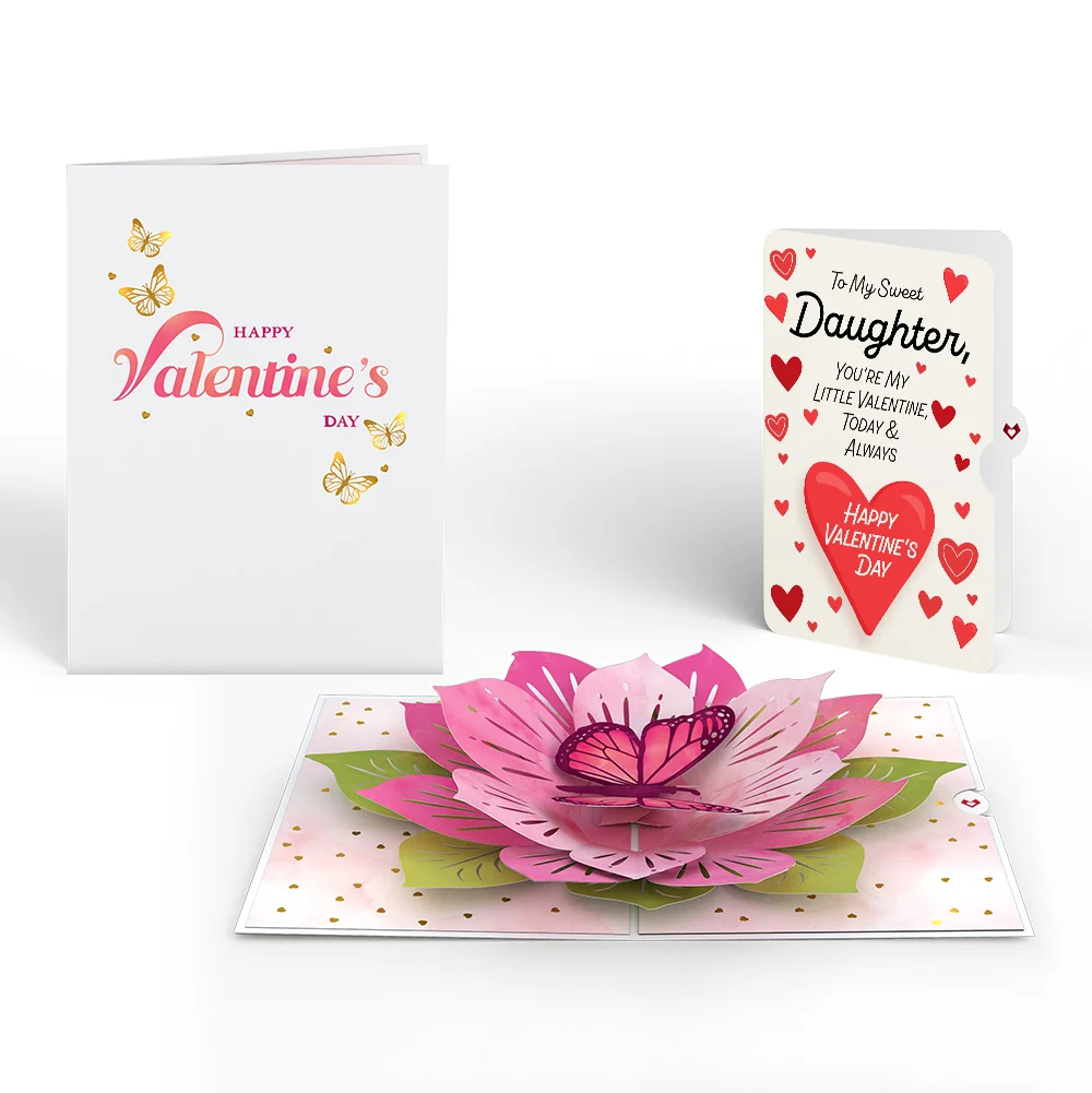 Lovepop Valentine’s Day Butterfly Pop-Up Card and Sentiment Set for Daughter Cream