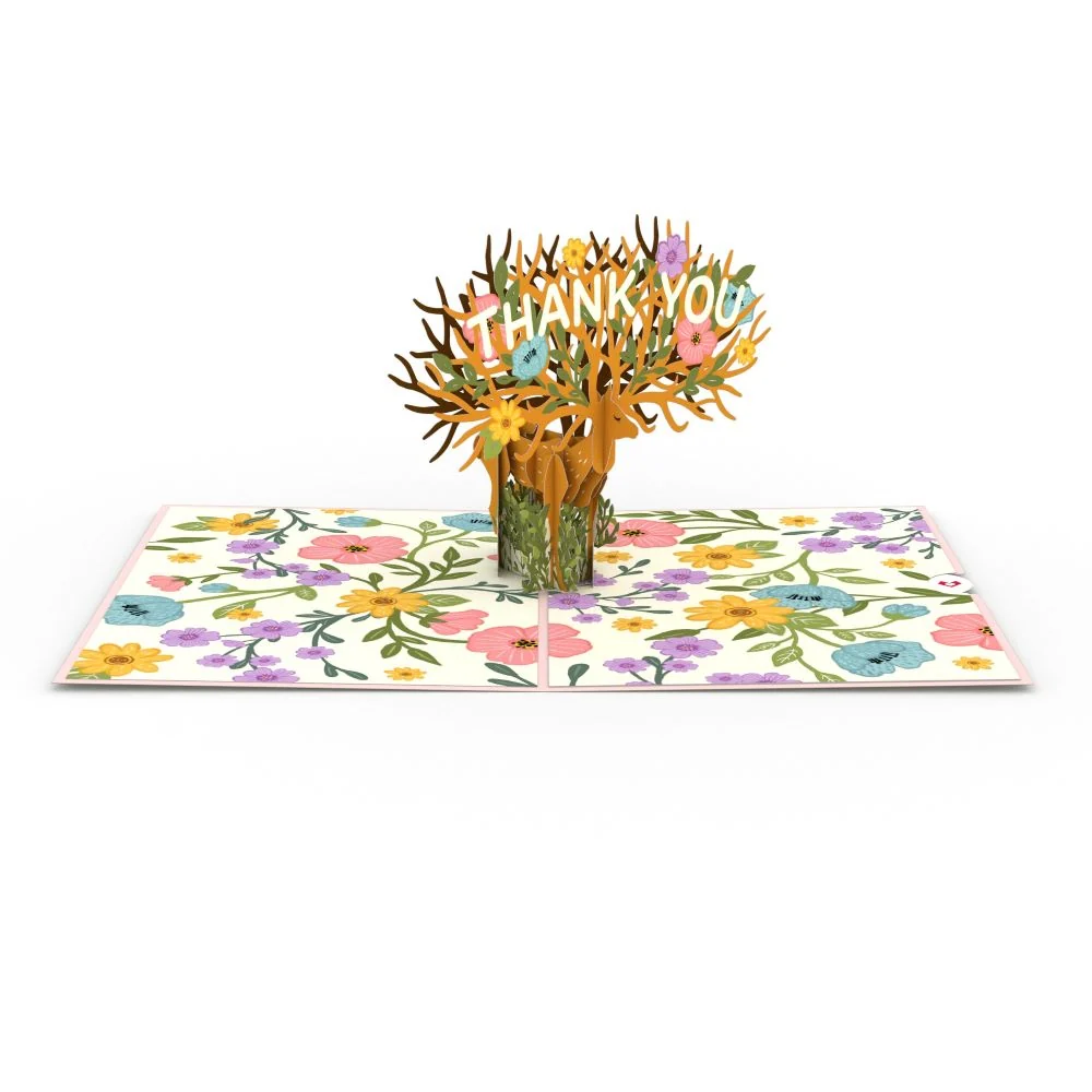 Lovepop Floral Deer Thank You Pop-Up Card - Image 3