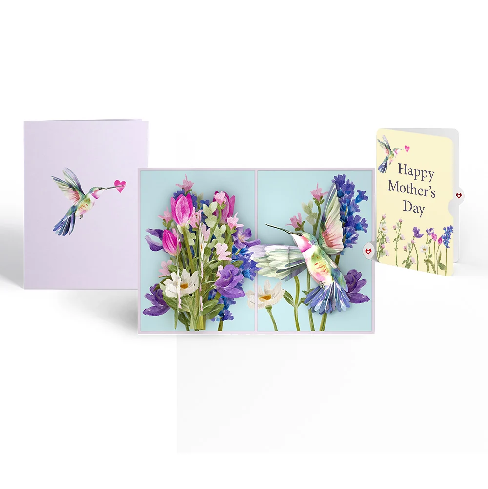 Lovepop Love in Bloom Hummingbird Mother's Day Pop-Up Card and Nectar Kiss Sentiment Set Cream