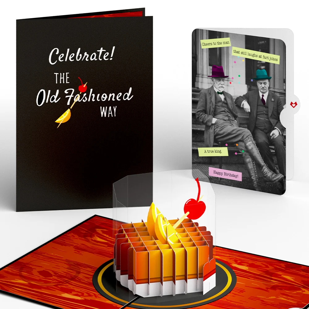 Lovepop Old Fashioned Birthday Pop-Up Card and Sentiment Set for Any Man