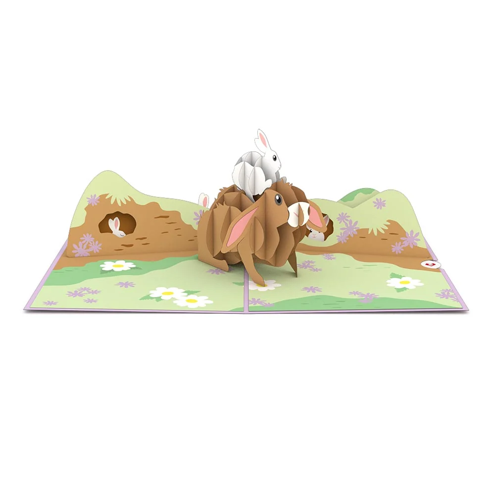 Lovepop Bunny Family Pop-Up Card Basket - Image 3