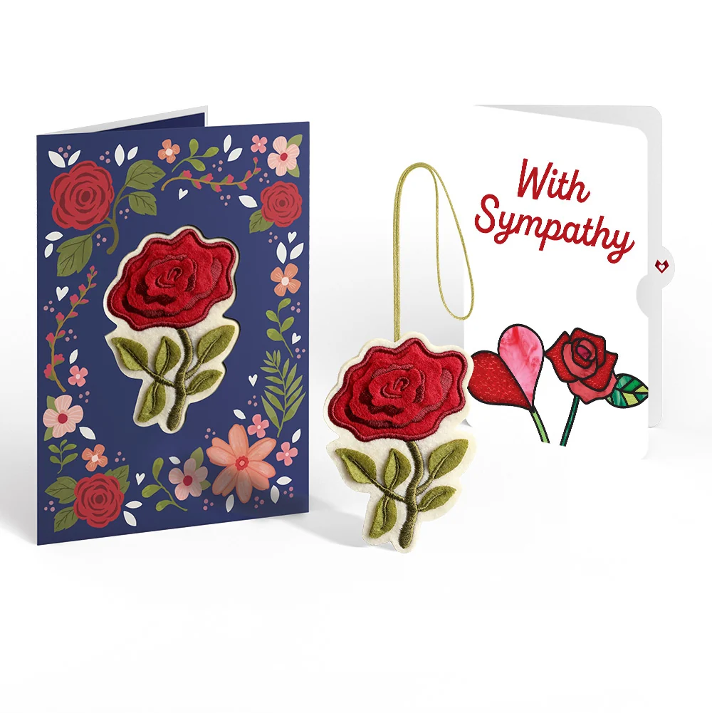 Lovepop Everlasting Rose Sympathy HeartFelt Charm Card and Sentiment Set