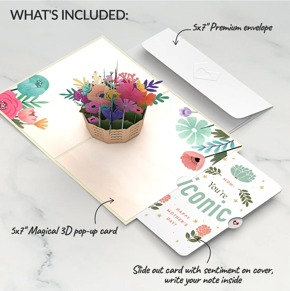 Lovepop Mother's Day Basket Pop-Up Card and Iconic Bloom Sentiment Set for Mom - Image 2