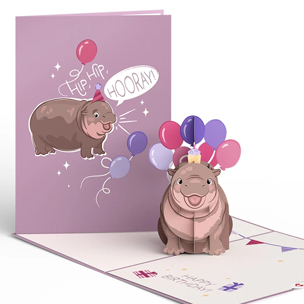 Lovepop Baby Pygmy Hippo Birthday Pop-Up Card