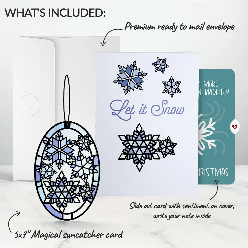 Lovepop Let It Snow Snowflakes Christmas Suncatcher Card and Sentiment Set for Teacher - Image 2