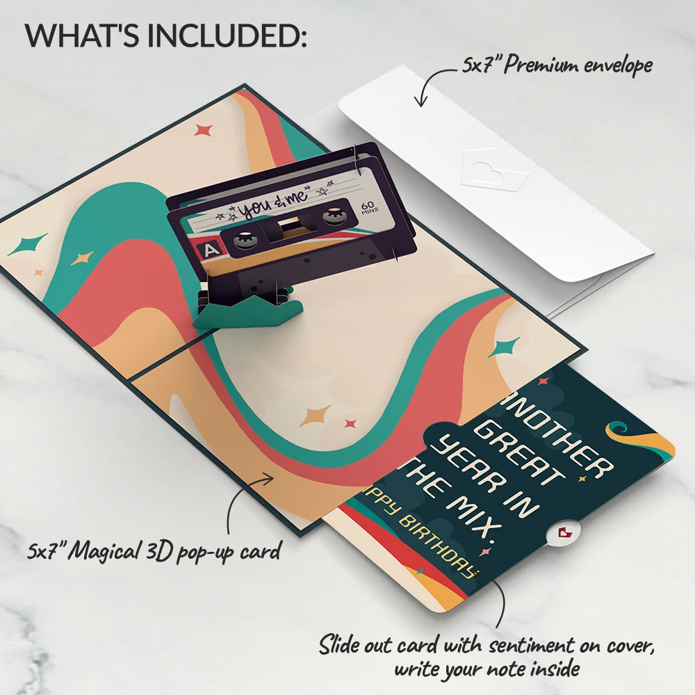 Lovepop The Perfect Mixtape Birthday Pop-Up Card and Sentiment Set - Image 2