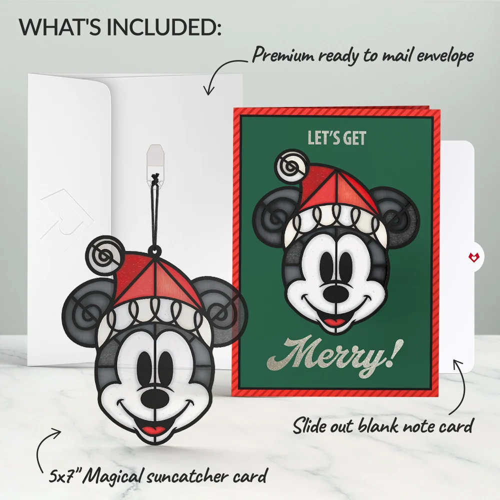 Lovepop Disney's Mickey Mouse Let's Get Merry Suncatcher Card Glass - Image 6