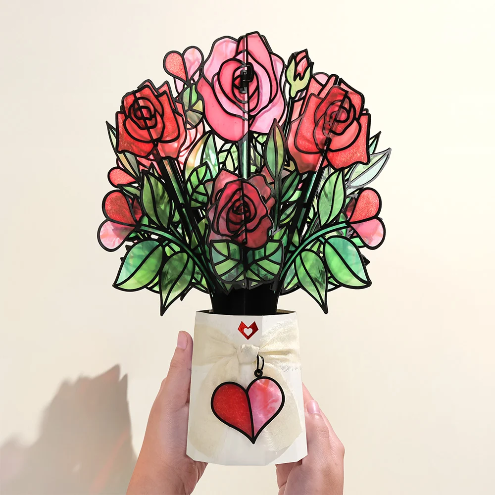 Lovepop I Love You Roses Pop-Up Card & Suncatcher Bouquet Bundle - Image 7