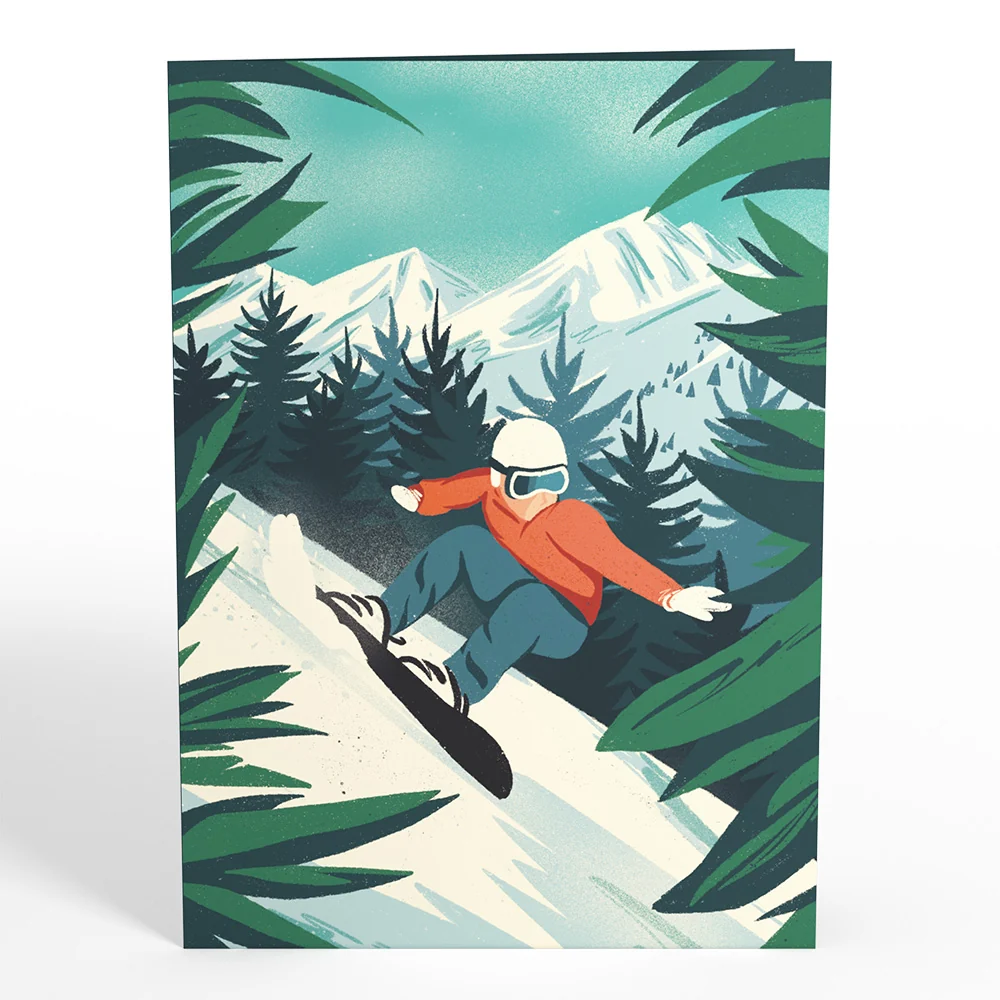 Lovepop Mountain Snowboard Adventure Pop-Up Card - Image 4
