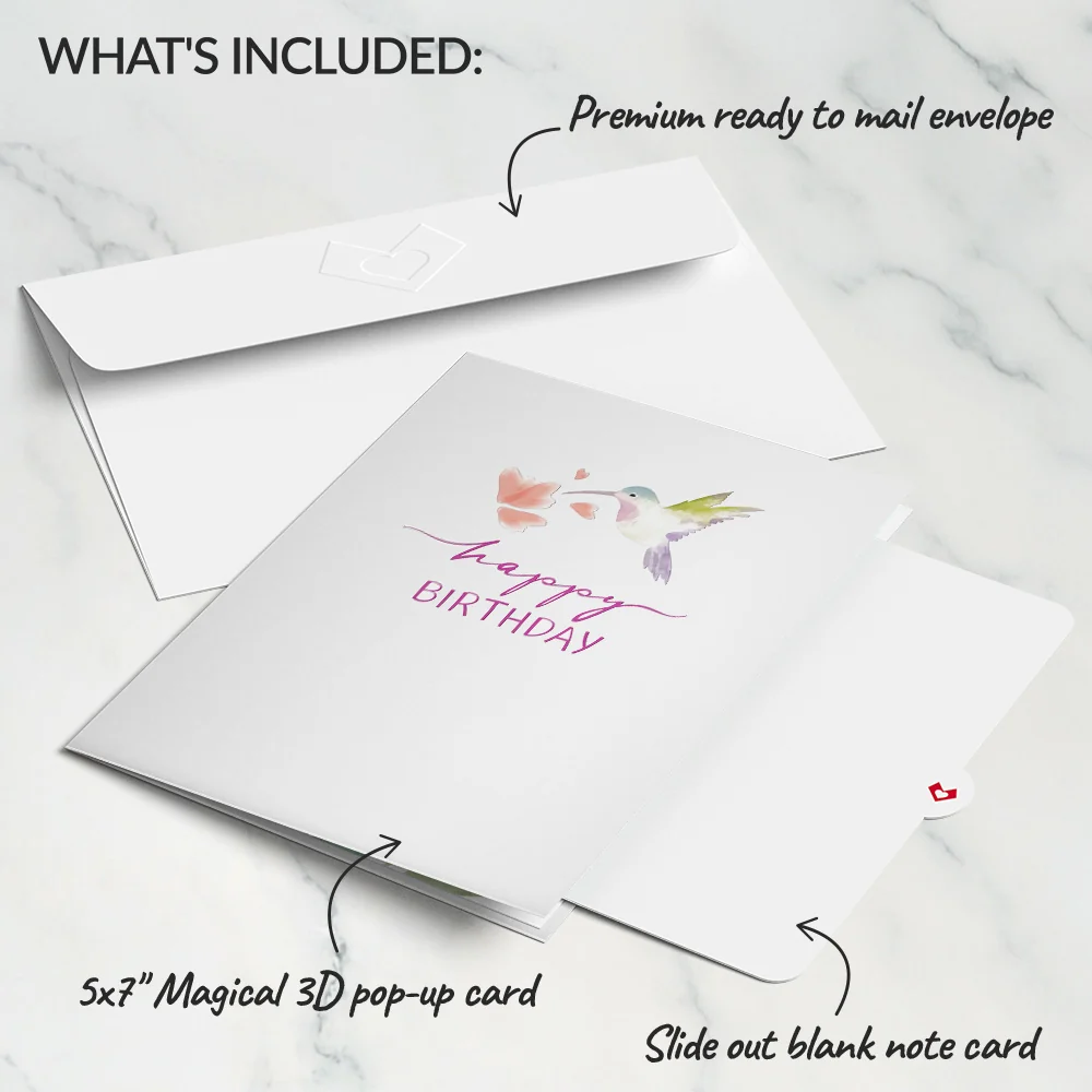 Lovepop Birthday Hummingbird Pop-Up Card - Image 5