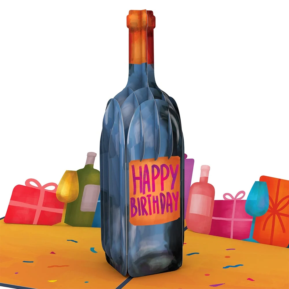 Lovepop Vintage Wine Birthday Pop-Up Card and Sentiment Set for Any Man Glass - Image 3