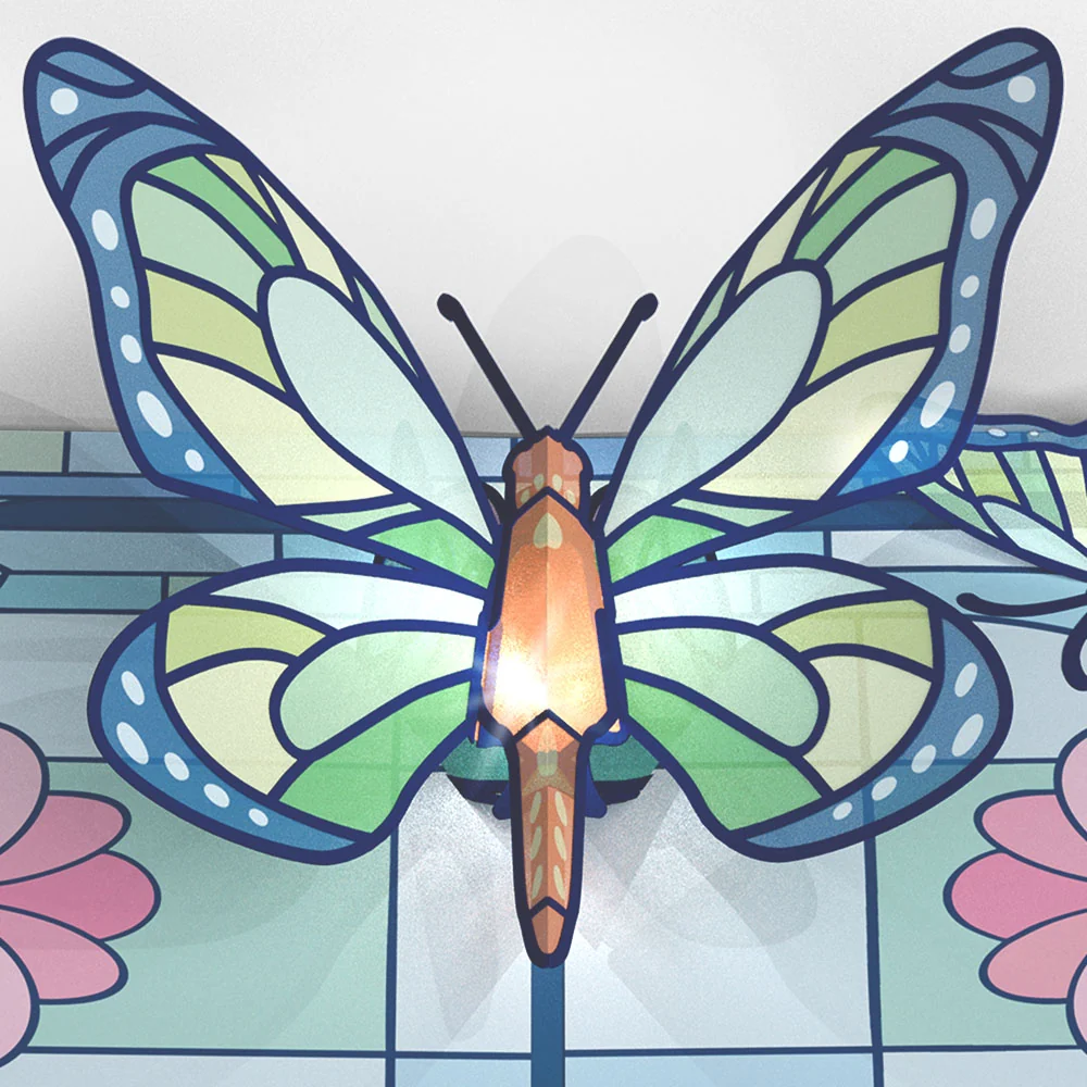 Lovepop Stained Glass Butterfly Congratulations Light-Up Pop-Up Card and Sentiment Set - Image 3