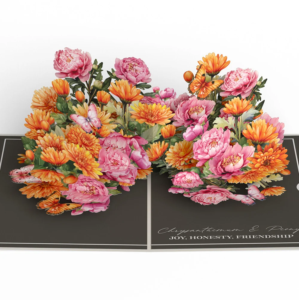 Lovepop Born to Bloom: November Birth Month Flowers Pop-Up Card and Sentiment Set Cream - Image 3