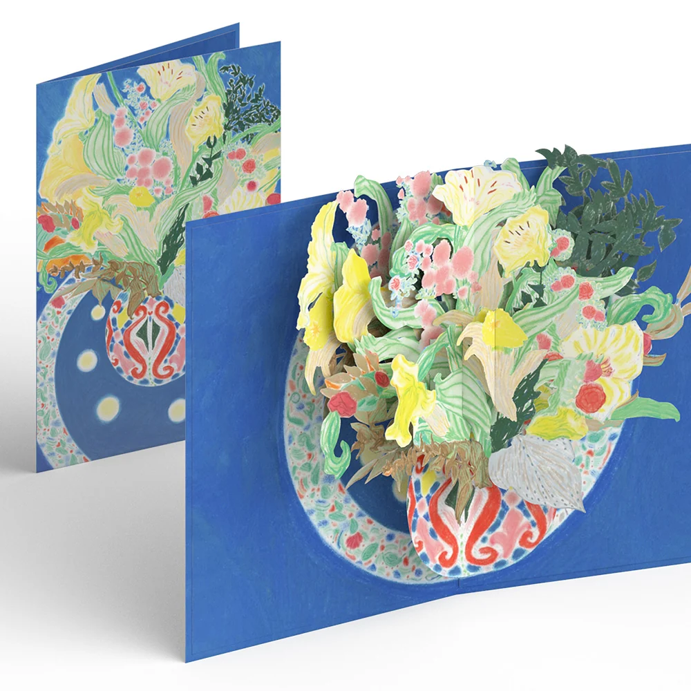 Lovepop Floral Blue Pop-Up Card – x ArtLifting