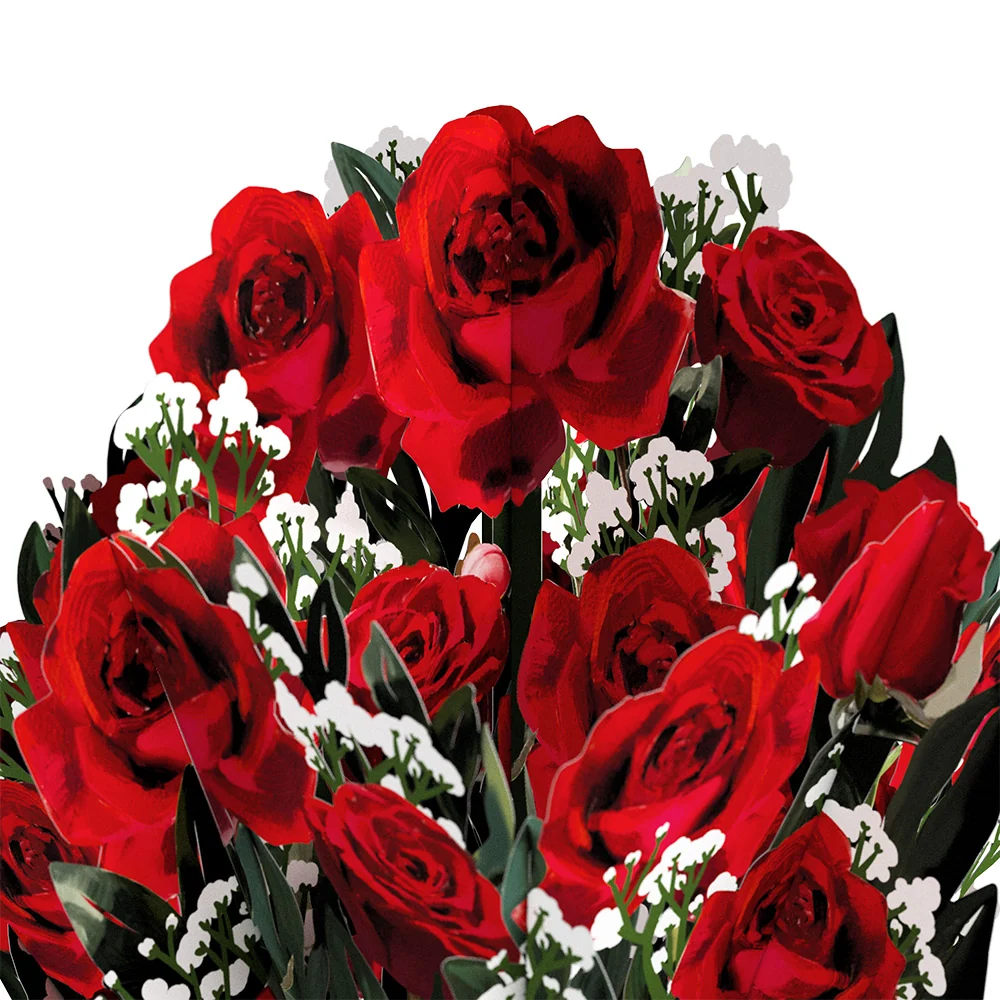 Lovepop Romantic Red Roses Valentine Bouquet and Sentiment Set for Granddaughter Vase - Image 3
