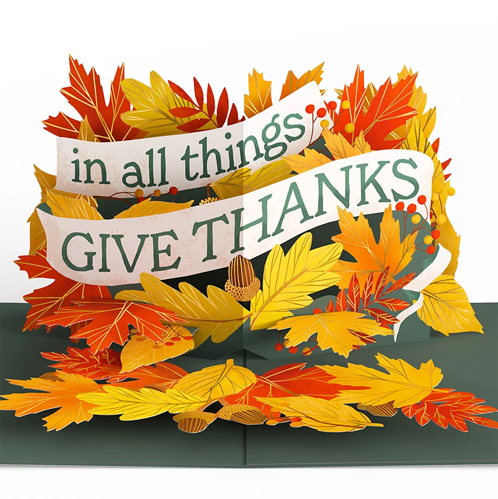 Lovepop In All Things, Give Thanks Thanksgiving Pop-Up Card and Sentiment Set - Image 3