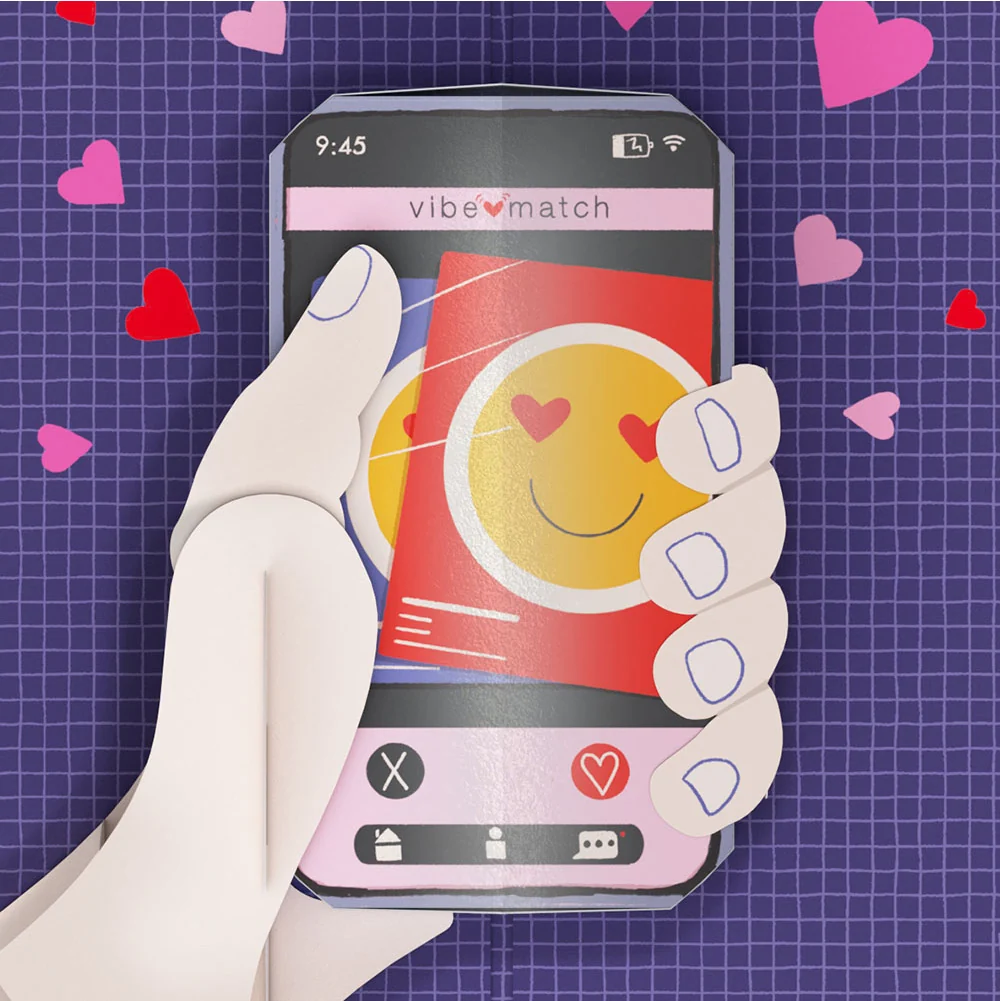 Lovepop So Glad We Swiped Right Valentine Pop-Up Card and Sentiment Set for Babe - Image 3