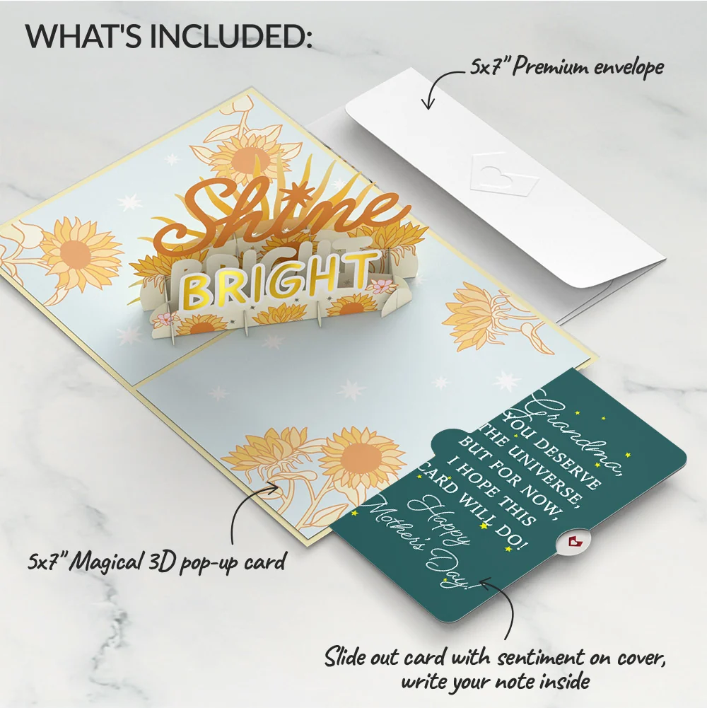 Lovepop Shine Bright Mother's Day Pop-Up Card and Sentiment Set for Grandma - Image 2