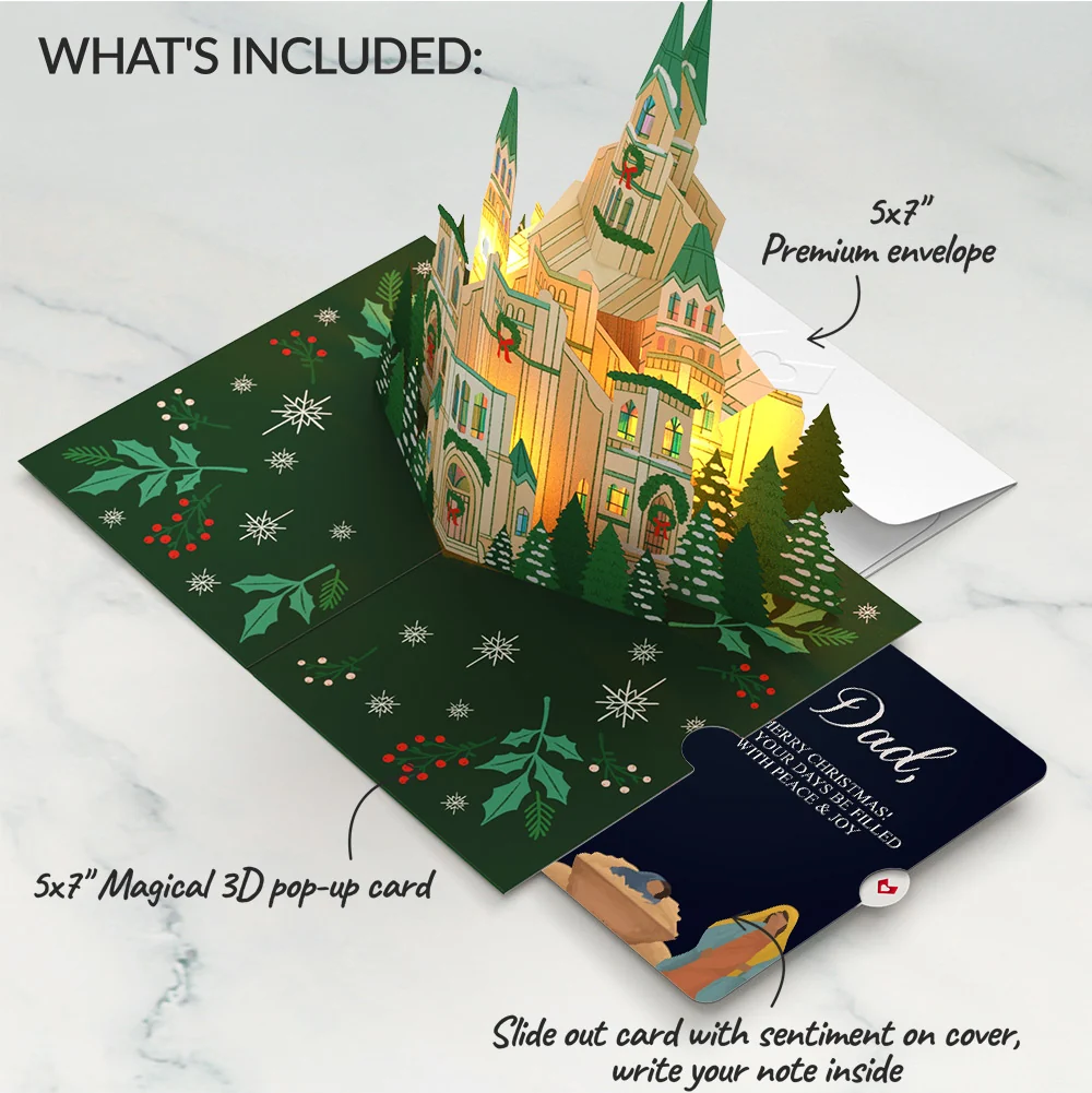Lovepop Let Heaven & Nature Sing Christmas Music and Lights Pop-Up Card and Sentiment Set for Dad - Image 2