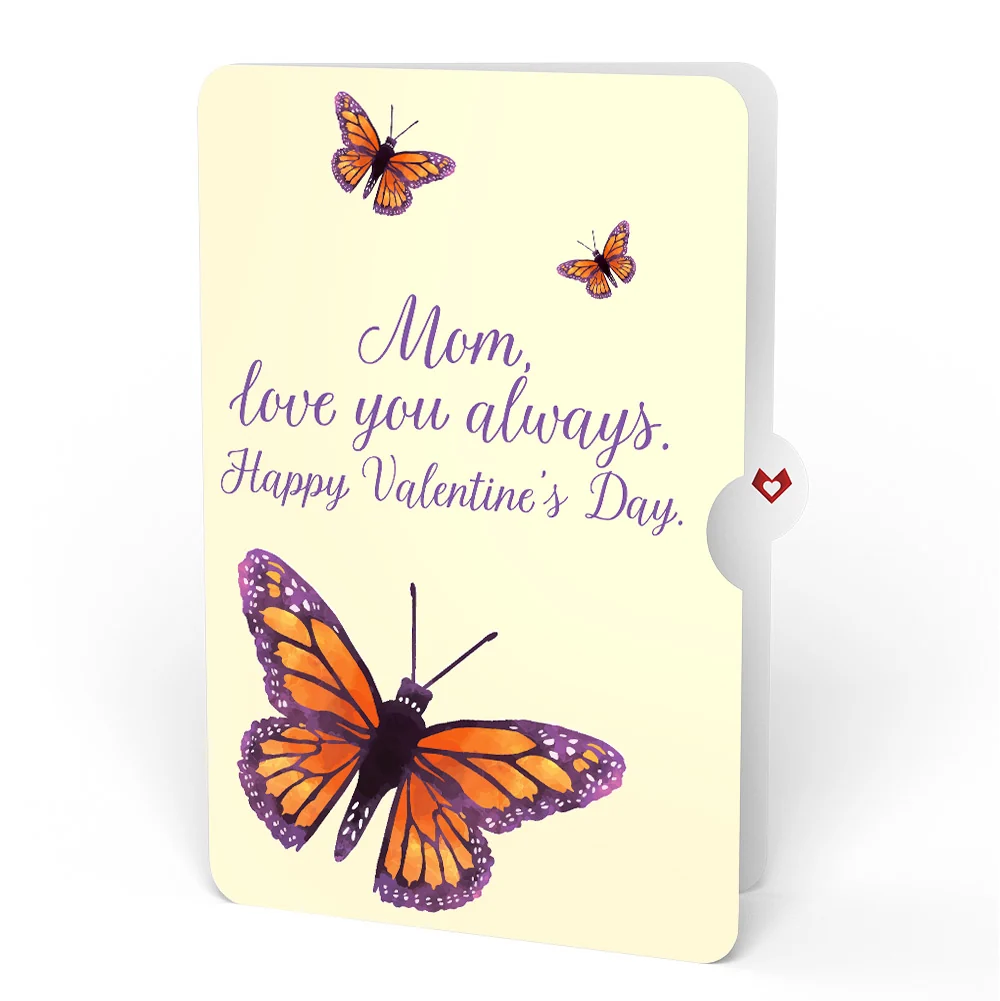Lovepop Monarch Butterfly Valentine Pop-Up Card and Sentiment Set for Mom Cream - Image 4