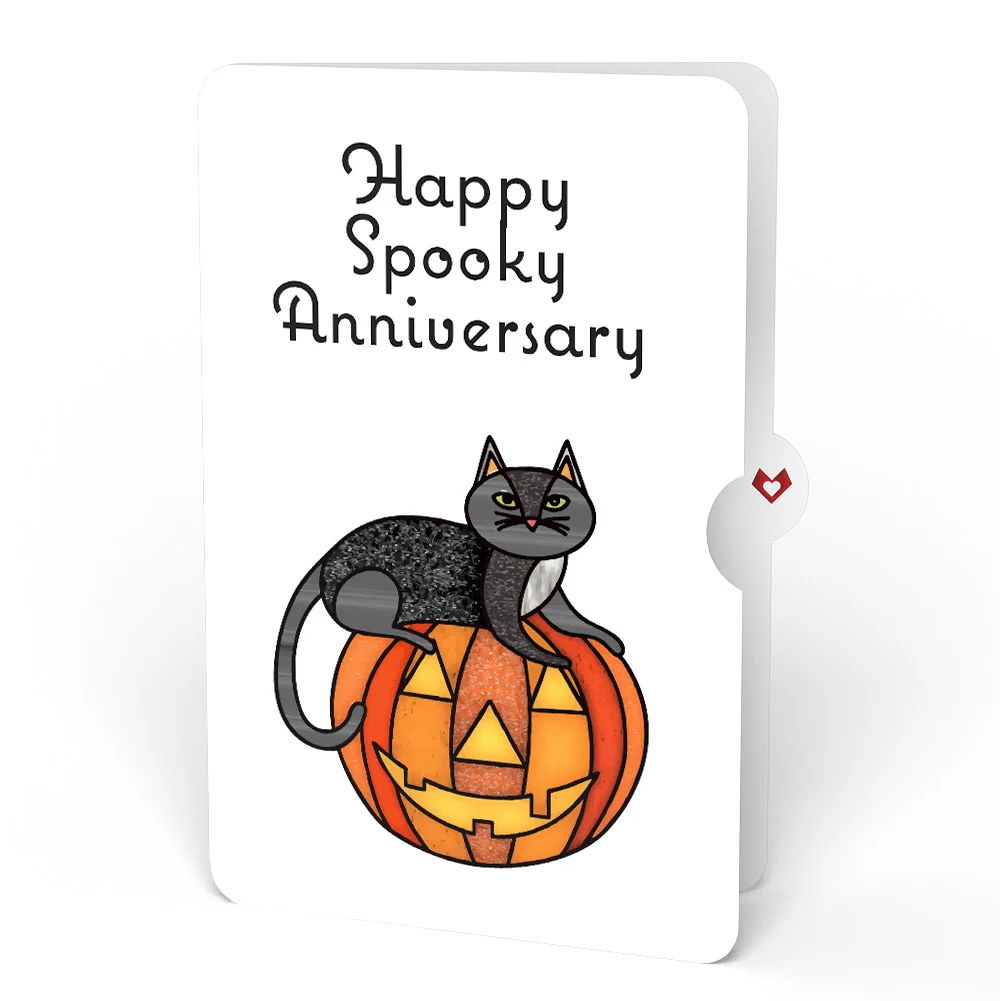 Lovepop Spooky Vibes Halloween Cat Suncatcher Card and Anniversary Sentiment Set - Image 4