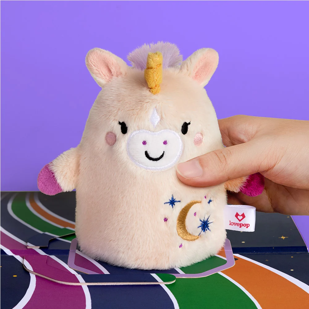 Lovepop 'One of a Kind' Unicorn Birthday Plushpop Card and Sentiment Set Cream - Image 3