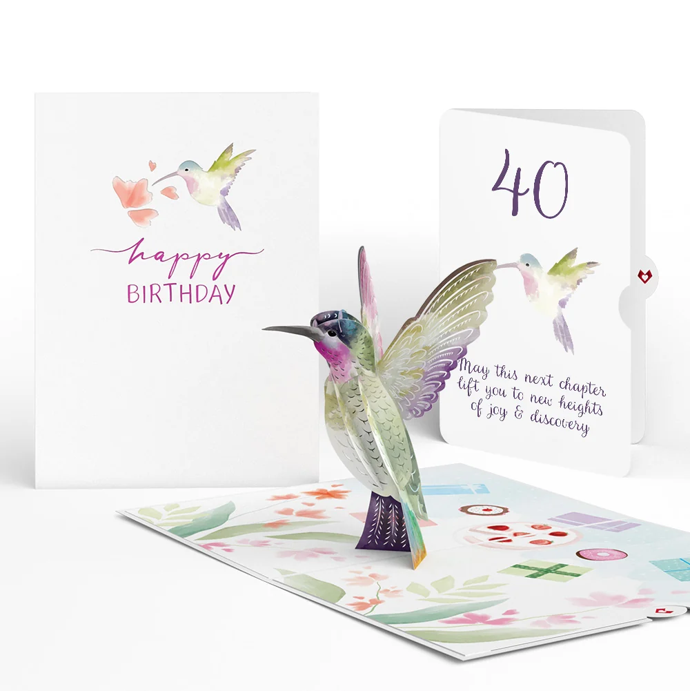 Lovepop Hummingbird 40th Birthday Pop-Up Card and Sentiment Set