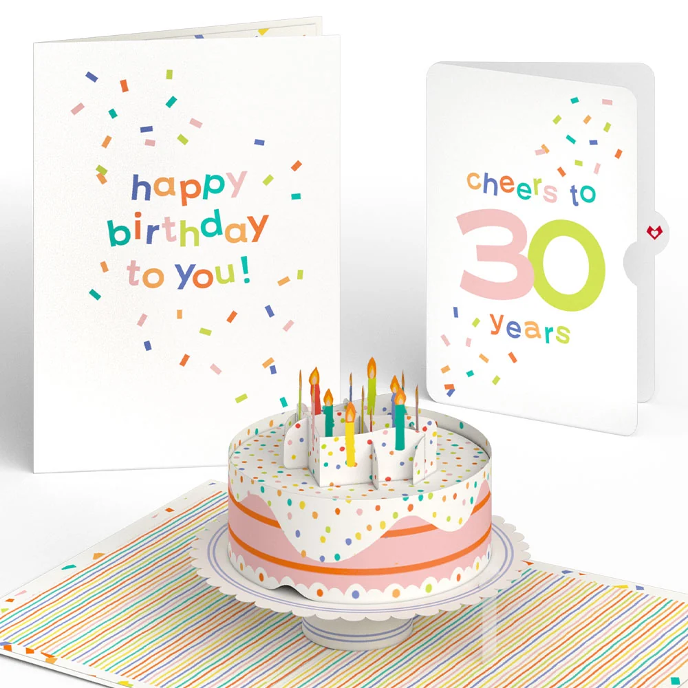 Lovepop Confetti Cake 30th Birthday Pop-Up Card and Sentiment Set Candle