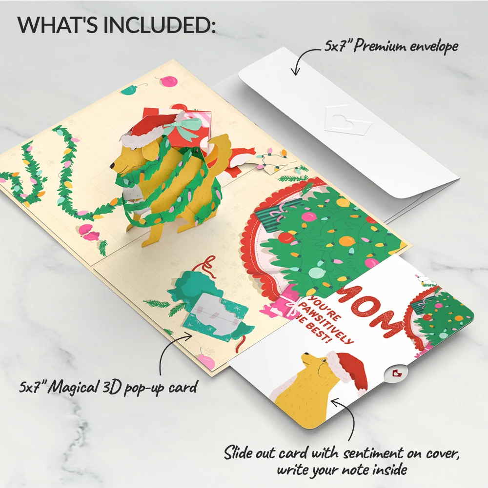 Lovepop Feliz Naughty Dog Christmas Pop-Up Card and Sentiment Set for Mom - Image 2