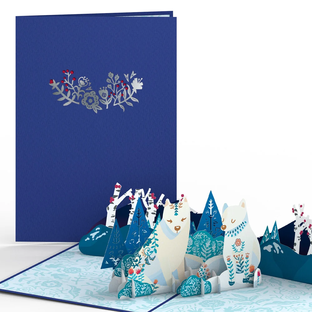 Lovepop Whimsical Winter Foxes Pop-Up Card