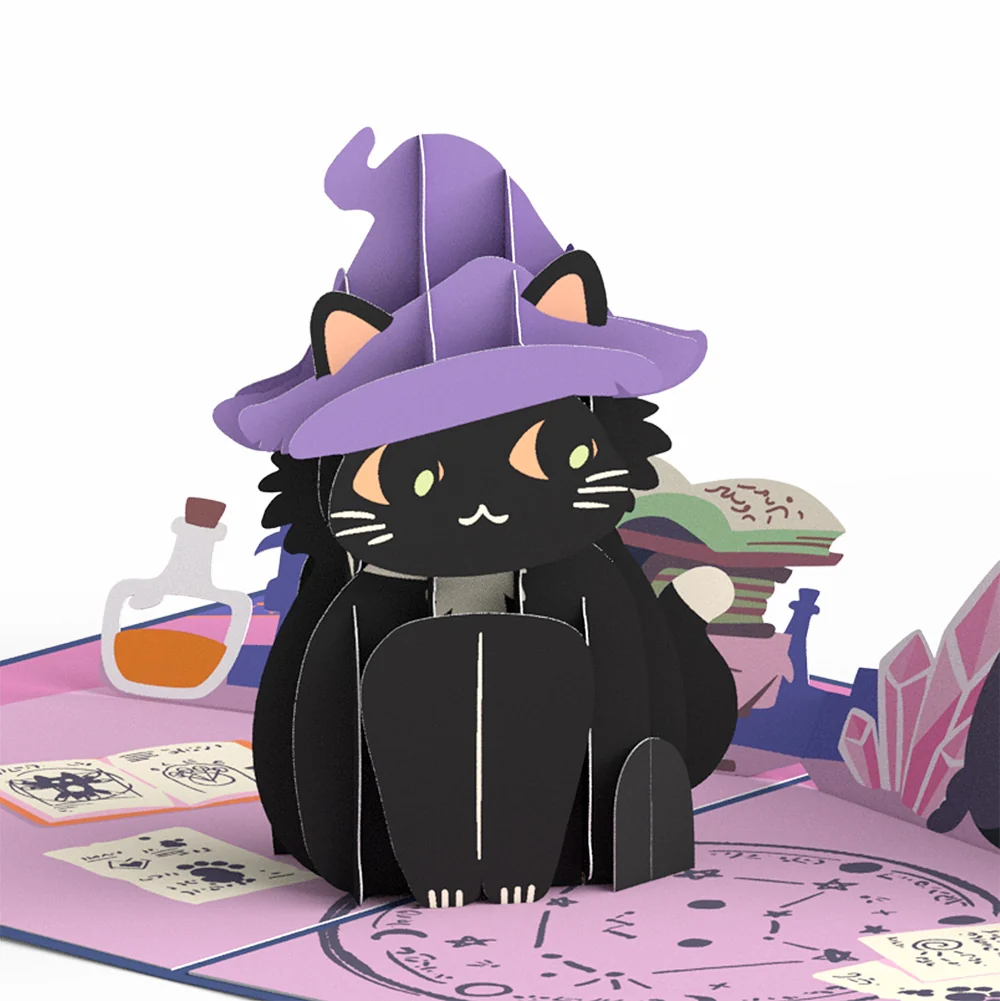 Lovepop Halloween Cat Classic Pop-Up Card and Sentiment Set for Daughter - Image 3