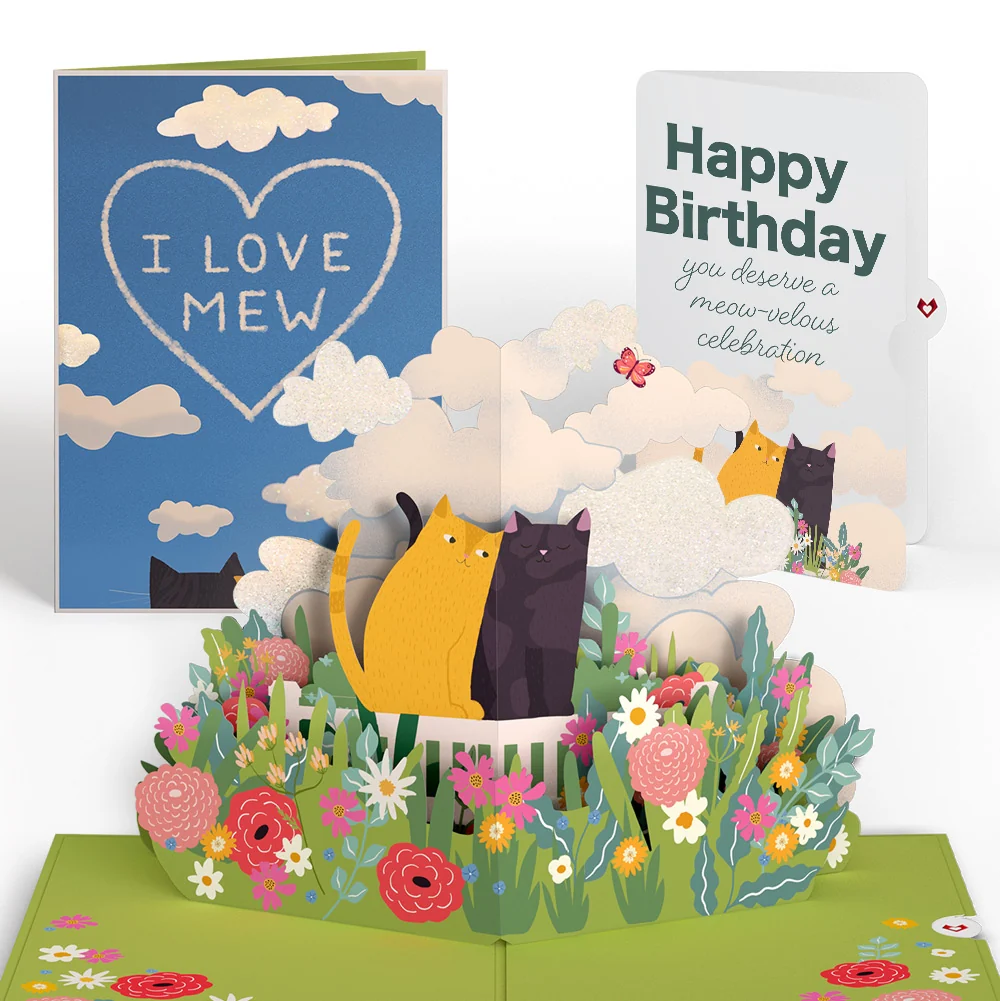 Lovepop I Love Mew Cats Birthday Pop-Up Card and Sentiment Set