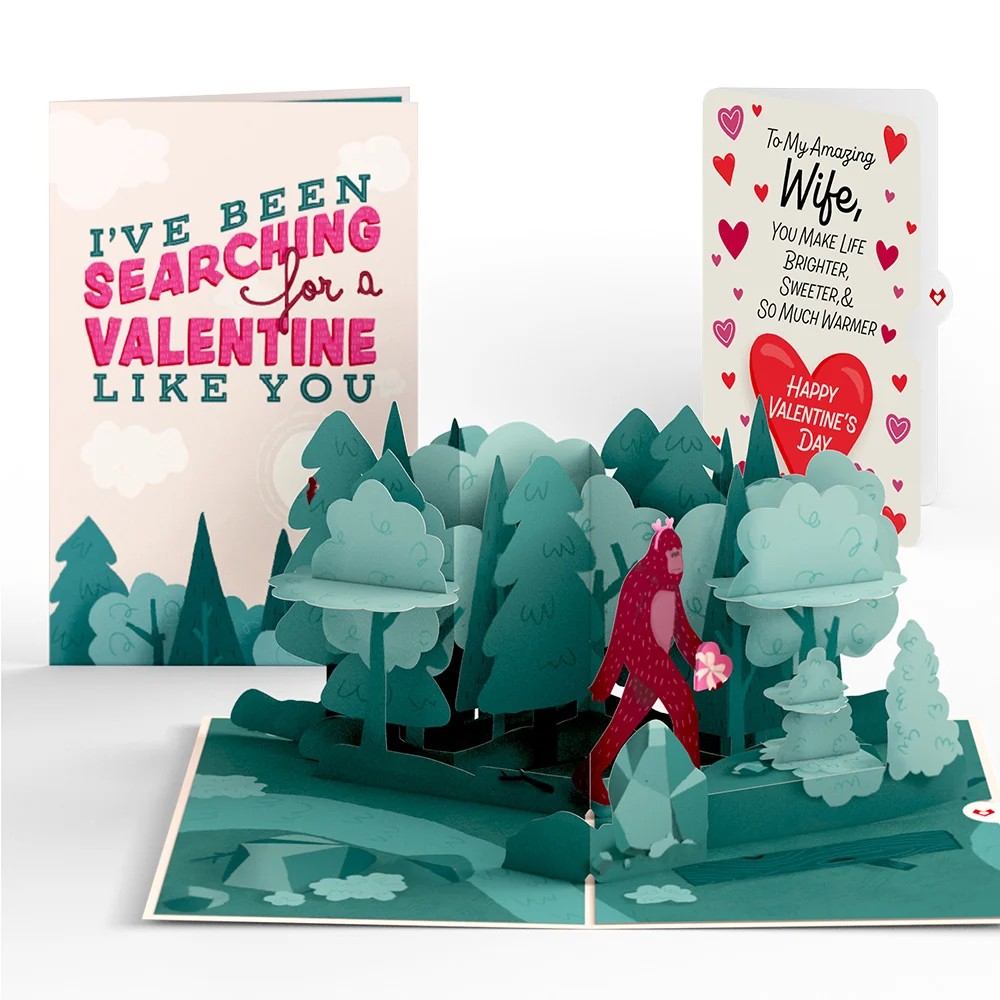 Lovepop Searching for a Valentine Like You Bigfoot Valentine Pop-Up Card and Sentiment Set for Wife