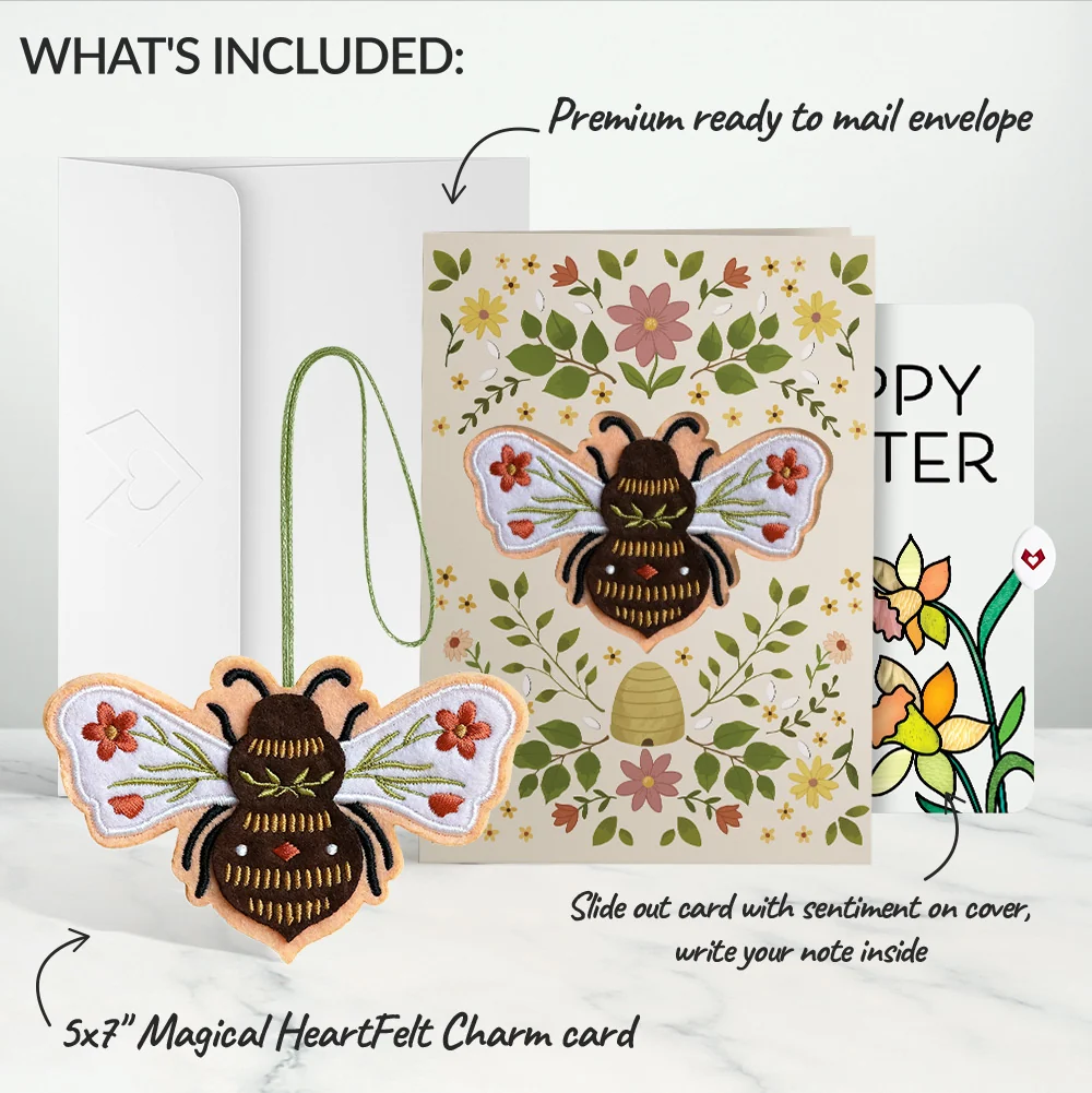 Lovepop Botanical Bee Easter Heartfelt Charm Card and Sentiment Set Bag - Image 2