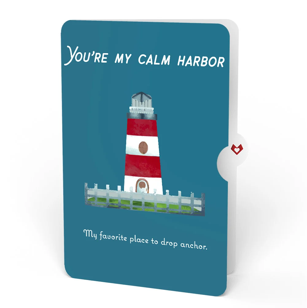 Lovepop Coastal Lighthouse Love Pop-Up Card and Calm Harbor Sentiment Set - Image 4