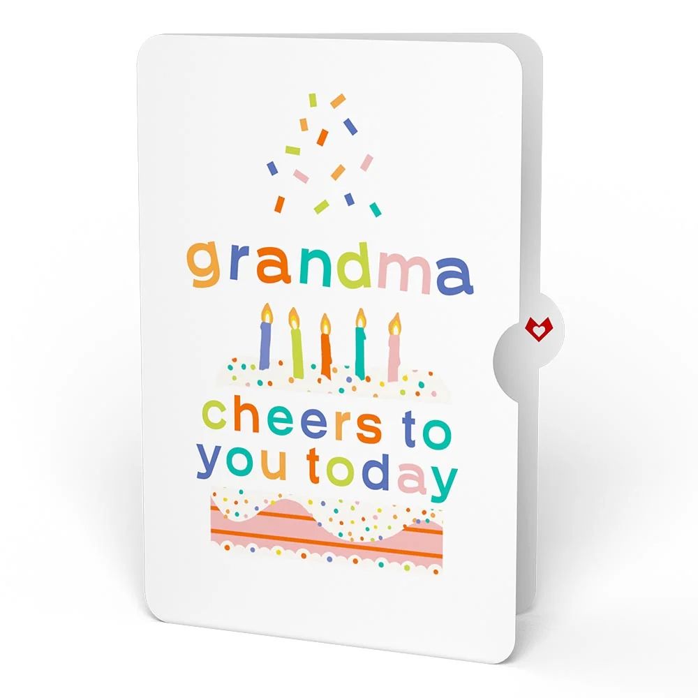 Lovepop Confetti Cake Birthday Pop-Up Card and Sentiment Set for Grandma Candle - Image 4