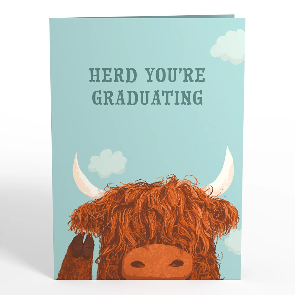 Lovepop Heard You're Graduating Highland Cow Pop-Up Card - Image 5